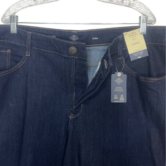 St Johns Bay Capri Jeans Womens 26W Dark Wash Mid Rise New - Picture 5 of 14